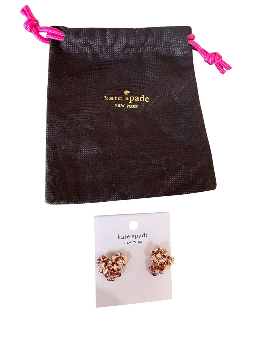 kate spade rose gold floral cluster stud earrings NWT with Dustbag